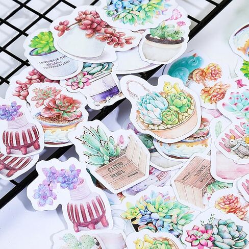 Gardenia Stickers, Obujopal 46Pcs Green Plant Stickers for Scrapbooking Journaling Planners Water Diary Planner Collage Envelope Phone Case DIY Art Crafts Decoration, 23 Patterns in Saudi Arabia
