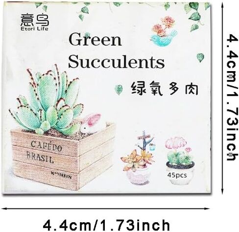 Gardenia Stickers, Obujopal 46Pcs Green Plant Stickers for Scrapbooking Journaling Planners Water Diary Planner Collage Envelope Phone Case DIY Art Crafts Decoration, 23 Patterns in Saudi Arabia