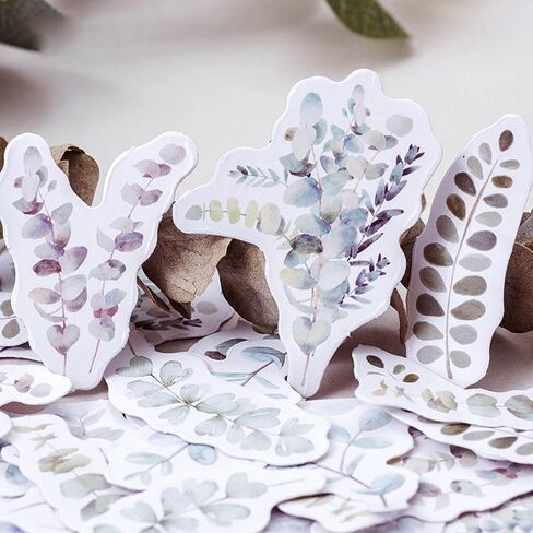 Gardenia Stickers, Obujopal 46Pcs Green Plant Stickers for Scrapbooking Journaling Planners Water Diary Planner Collage Envelope Phone Case DIY Art Crafts Decoration, 23 Patterns in Saudi Arabia