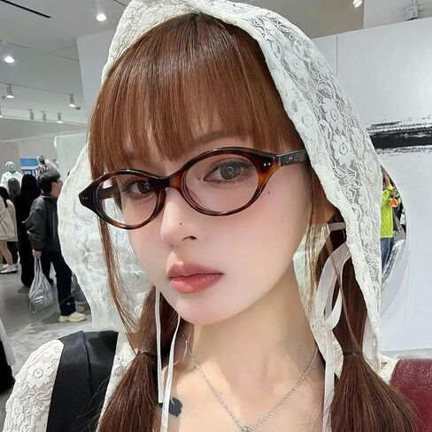 LJCZKA Retro Cat Eye Glasses for Women Blue Light Blocking Glasses Small Oval Frame Anti Eyesatrain Computer Eyeglasses in Saudi Arabia