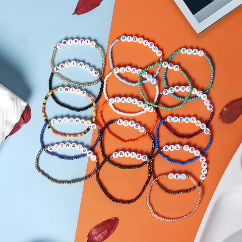 14PCS Bracelets for Women, Colorful Friendship Bracelets, Stackable Beaded Bracelets, Clay Bead Bracelets Heishi Surfer Bracelets Cute Bracelets for Concert Beach Vacaiton Gift in Saudi Arabia