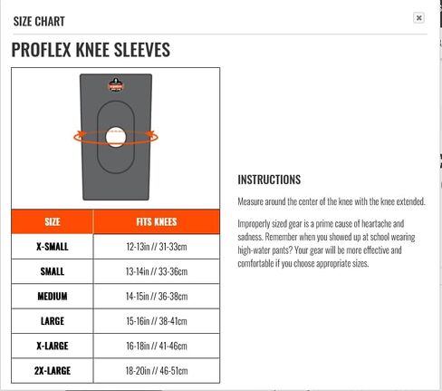 Ergodyne ProFlex 620 Knee Sleeve, Black, Small in Saudi Arabia