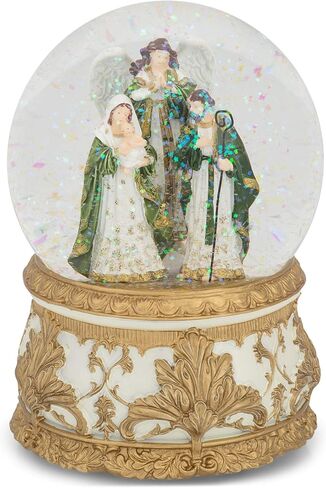 Roman 133700 Musical Holy Family Glitterdome Gold Green Windup، 5 بوصة، متعدد الألوان in Saudi Arabia