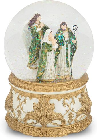Roman 133700 Musical Holy Family Glitterdome Gold Green Windup، 5 بوصة، متعدد الألوان in Saudi Arabia