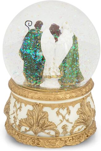 Roman 133700 Musical Holy Family Glitterdome Gold Green Windup، 5 بوصة، متعدد الألوان in Saudi Arabia