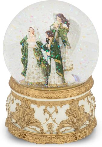 Roman 133700 Musical Holy Family Glitterdome Gold Green Windup، 5 بوصة، متعدد الألوان in Saudi Arabia