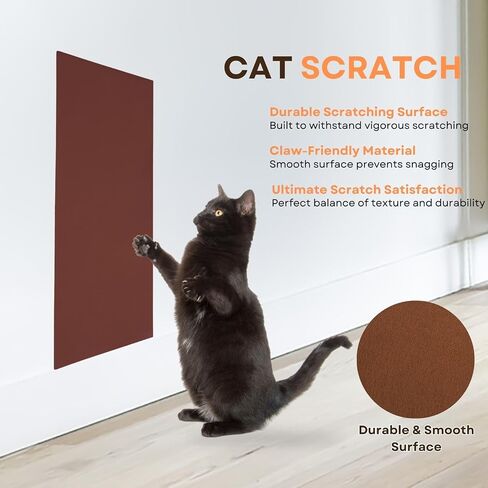 Cat Scratch Mat (Grey, 5-Pack, 9.8''*18.8''), Furniture Protector from Cats Scratching, Strong Self-Adhesive Backing for Easy and Sturdy Application, Versatile for Cat Trees, Posts, and Beds in Saudi Arabia