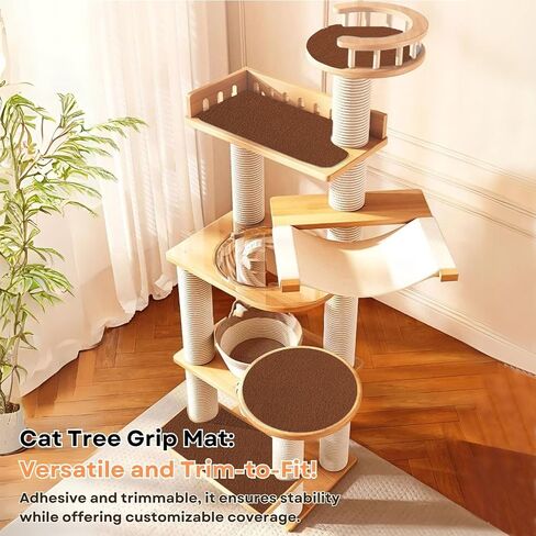 Cat Scratch Mat (Grey, 5-Pack, 9.8''*18.8''), Furniture Protector from Cats Scratching, Strong Self-Adhesive Backing for Easy and Sturdy Application, Versatile for Cat Trees, Posts, and Beds in Saudi Arabia