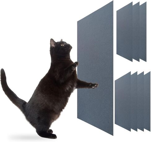 Cat Scratch Mat (Grey, 5-Pack, 9.8''*18.8''), Furniture Protector from Cats Scratching, Strong Self-Adhesive Backing for Easy and Sturdy Application, Versatile for Cat Trees, Posts, and Beds in Saudi Arabia