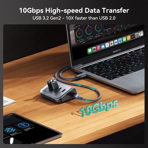 Yottamaster USB Hub with SD Card Reader, Triangle Desktop USB3.0 Hub with 3 USB A 3.0 Ports, TF & SD card reader with 1.64ft Cable for PC, Laptop (Not Support Charging) in Saudi Arabia