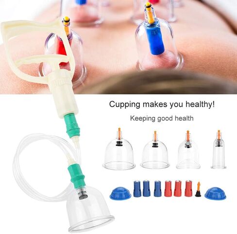 مجموعة معدات الحجامة الصينية الاحترافية 18 قطعة من أكواب شفط الفراغ مجموعة علاج شفط التدليك مجموعة الحجامة المغناطيسية الحيوية التقليدية مجموعات الحجامة in Kuwait