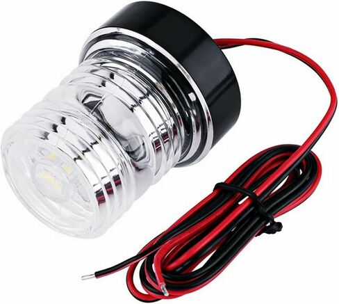 1Pc Navigation Lighting Boat LED Light 12V 24V Anchor Lamp Yacht Stern Light,360 Degree 3 Color All Round Waterproof Boat Light Yacht Sailing Lamp (Red) in Saudi Arabia