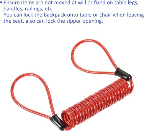 Disc Lock Security Steel Cable - Plastic Coated Spring Reminder Wire Anti-Theft Rope, Apply to Outdoors Protection (3.5mmx1.5m, Blue) in Saudi Arabia