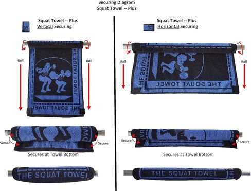 | Squat Towel (Plus) | Secures 2-Ways (Vertically & Horizontally) to Standard & Olympic Barbells. Multi-Functional Gym Towel. Great for Squats, Deadlifts, & Leg Day. (Hot Pink) in Saudi Arabia