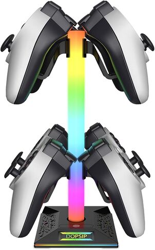 RGB Gaming Headset Stand Headphone Stand with 2 USB Ports 10 Color Mode for Gamers PC Gaming Desktop Earphone Accessories in Saudi Arabia