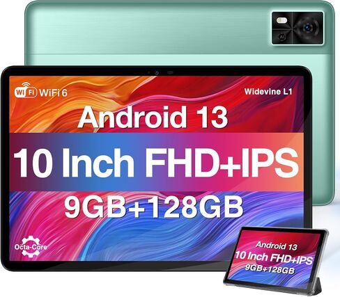 DOOGEE 2024 Latest 10.1 Inch Tablet with Octa-Core Processor, T10E Android 13 Tablet with 9GB+128GB/Expand 1TB, 5G/2.4G WiFi, Bluetooth 5.0, 6580mAh Battery, TÜV Eye Bluelight, Dual Speakers, Black in Saudi Arabia