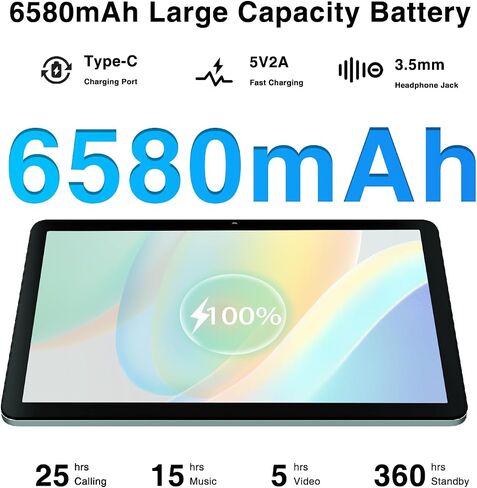 DOOGEE 2024 Latest 10.1 Inch Tablet with Octa-Core Processor, T10E Android 13 Tablet with 9GB+128GB/Expand 1TB, 5G/2.4G WiFi, Bluetooth 5.0, 6580mAh Battery, TÜV Eye Bluelight, Dual Speakers, Black in Saudi Arabia