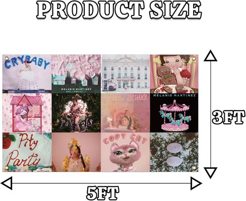 Generic Melanie Music Album Cover Tapestry with 4 Grommets 36X60inch Wall Hanging Singer Artworks Dorm Bedroom Decoration in Saudi Arabia