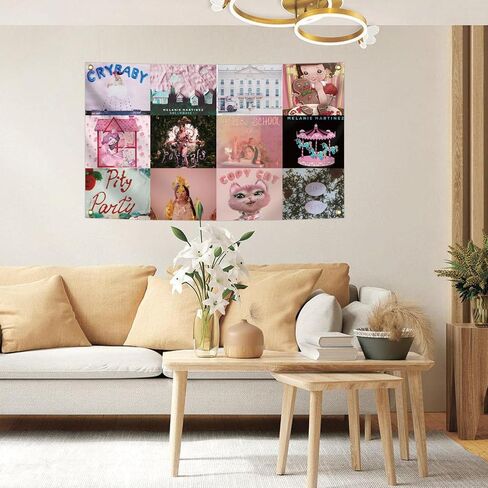 Generic Melanie Music Album Cover Tapestry with 4 Grommets 36X60inch Wall Hanging Singer Artworks Dorm Bedroom Decoration in Saudi Arabia