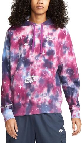 بلوفر Nike NSW Club لكرة السلة Space Wave Hoodie للرجال (الولايات المتحدة، Alpha، Large، Regular، Regular، Standard، Bold Berry/Pink 500) in Saudi Arabia