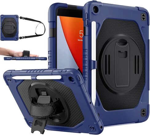 ZtotopCases for iPad 9th/8th/7th Generation Case iPad 10.2 Case, Shockproof Full Body Protective Cover with 360° Rotating Hand Strap &Stand, Pencil Holder, Drop Protection, Heavy Duty & Durable, Black in Saudi Arabia