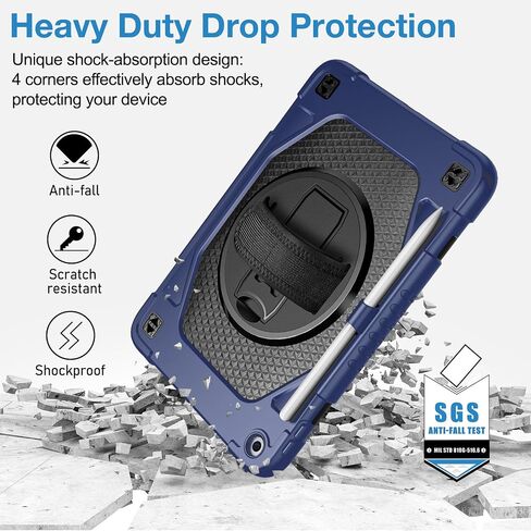 ZtotopCases for iPad 9th/8th/7th Generation Case iPad 10.2 Case, Shockproof Full Body Protective Cover with 360° Rotating Hand Strap &Stand, Pencil Holder, Drop Protection, Heavy Duty & Durable, Black in Saudi Arabia