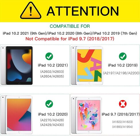 ZtotopCases for iPad 9th/8th/7th Generation Case iPad 10.2 Case, Shockproof Full Body Protective Cover with 360° Rotating Hand Strap &Stand, Pencil Holder, Drop Protection, Heavy Duty & Durable, Black in Saudi Arabia