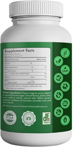 Organic Probiotic Gummies, 5 Billion CFU per serving, 60 Count, Vegan, Supports Digestive Health and Immune Defense, for Women and Children; Strawberry Flavor in Saudi Arabia