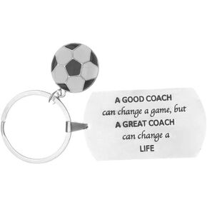 Sportybella Soccer Coach Keychain & Card Gift Set- Soccer Coach Gifts- Soccer Great Coach Can Change A Life Jewelry - Soccer Coach Gifts for Men and Women