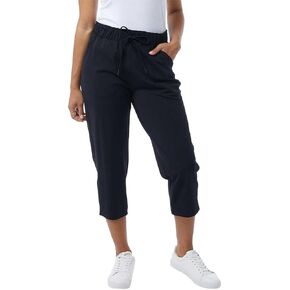 32 Degrees Yoga Pants - Capri for Women - Outdoor Pants with Drawstring (Black, S), Small