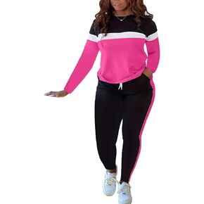طقم ملابس نسائية مكونة من قطعتين من LovelyWholesale بأكمام طويلة وسروال، بدلة رياضية ذات ألوان متعددة in Kuwait