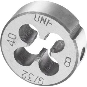 Round Thread Repair Die, 9/32"-40 UNF Die 25mm OD, Alloy Tool Steel Cylindrical Pipe Threading Tool with 4 Chip Holes - (Applications: for Threading Repairing)