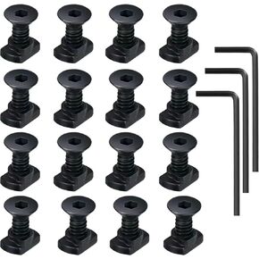14 Pack T-Nut Screw Replacement Sets,Compatible with Rail Mount,with 3 Allen Wrench for Standard Rail Systems (12mm Long Screws)