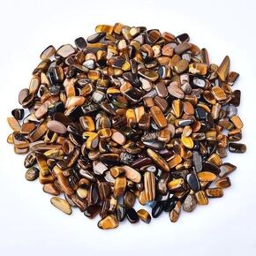 YIYA Polished Gem Stones 0.68 Lb/310g Natural Tiger's Eye Gemstones Decorative Pebbles Bulk Rocks Crystals for Vase Fillers Plants Decoration Fish Turtle Tank (Brown)