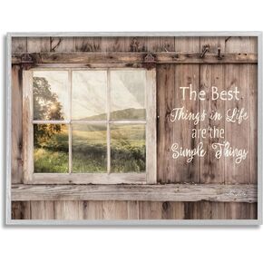 Stupell Industries Simple Things Rustic Barn Window Distressed Photograph, Design by Lori Deiter Gray Framed Wall Art, 24 x 30, Brown