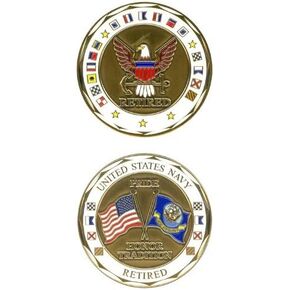 U.S. NAVY RETIRED Challenge Coin-Eagle Crest 2296