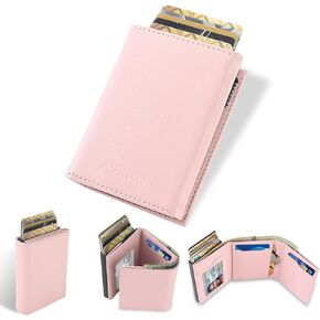 Small wallet for women(RFID wallet women),and Compact Bifold Luxury Ladies Wallet with ID Window for Credit card wallet,Cash wallet,Coin purse for women,Slim wallet women,Small womens wallet(Pink)