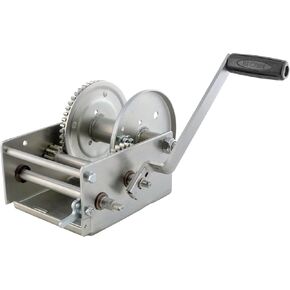 CURT 29538 Hand-Crank 2-Speed Winch, 3,800 lbs, 5.1:1 High, 15.8:1 Low Gear Ratio, 9.6" Handle