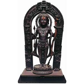 Kalakriti Ram Lalla Idol Ayodhya Mandir Shree Rama 2D Murti| Metal Statue for Pooja Room Home Decor Showpiece Gift, Office, Temple, Mandir Housewarming (Black, 6.5 Inch Height)