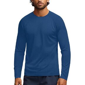 Mens Long Sleeve Tee Shirts Athletic Moisture-Wicking Workout Running Gym T-Shirts Soft Stretch Sports Tee