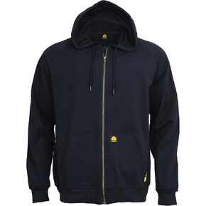WORKWEYA Men's Zip-up FR Hoodies 7.5oz Lightweight 100% Cotton Flame Resistant Hooed Sweatshirt