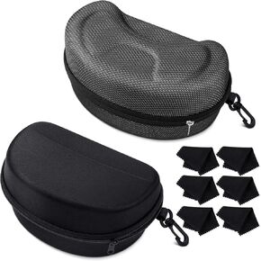 قطعتان من نظارات التزلج على الجليد في فصل الشتاء على الجليد حافظة نظارات واقية بسحاب حافظة نظارات السباحة الثلجية صندوق تخزين مع 6 قطع مناديل مبللة للنظارات لحمل معظم النظارات الرياضية in Kuwait