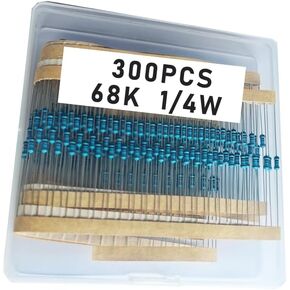 68k 1/4W, 68k 1/4W, 68k ohm, 68k 1/4W, 68kresistor, 68k ohm resistor, 68k ohm Metal resistor, 68k Metal Film resistors 1/4w(0.25w) 1% tolerance 0.01 MF Metal Film Fixed Resistor 300 pcs