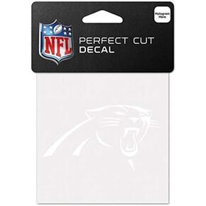 NFL Carolina Panthers 4x4 Perfect Cut White Decal, One Size, Team Color