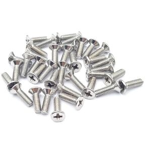M2-0.4 x 14mm Flat Head Wood Self Tapping 304 Stainless Steel Screw Phillips Head Self Drilling (100pcs)