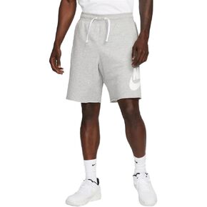 شورت French Terry للرجال من Nike Club Alumni (رمادي داكن منقط/أبيض/أبيض، DX0502-063) مقاس X-Large