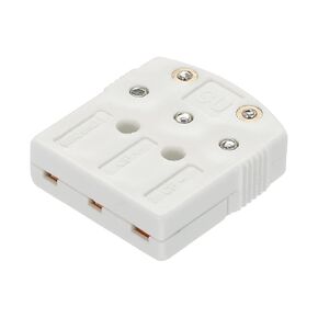 MECCANIXITY U Type Thermocouple Wire Connectors Female Plug Adapter with 3 Prong Flat Pin Temperature 220°C(428°F) for Thermocouple Sensor Probe White 1pcs