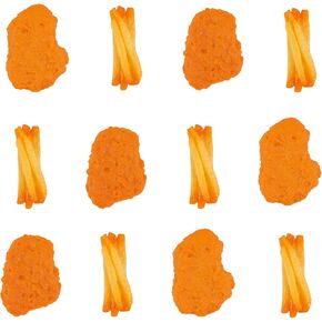 Framendino, 12 Pack Artificial Fried Chicken Fake French Fries Food Model Fast Meat Fries Nuggets Decoration Photography Props for Display Photography Props