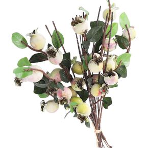 Unomor Faux Pomegranate Stems Rose Spray Handmade Bouquet Artificial Fruit Branches Artificial Berries on Stems Fake Plant Artificial Fake Tree DIY Handmade Tree Artificial Flower Autumn