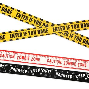 3 Rolls Halloween Caution Tapes, 358.28x2.56 Inch Halloween Fright Tape 3 Styles Zombie Caution Tape Halloween Warning Tape Danger Tape for Halloween Party Haunted House Danger Zone Decor